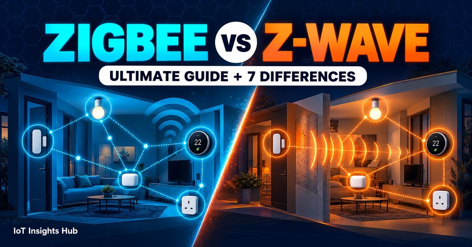 Zigbee vs Z-Wave ultimate guide cover image from IoT Insights Hub